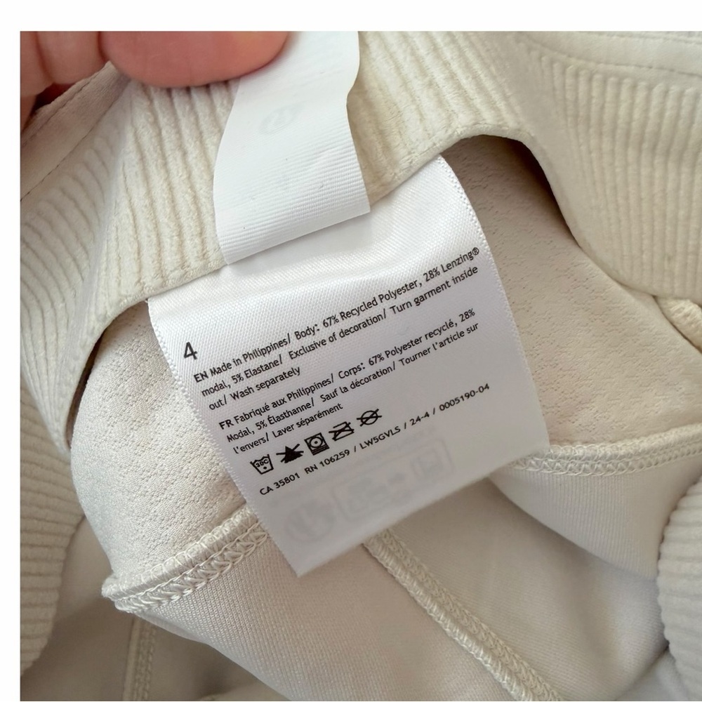 NWT Lululemon Ribbed Softstreme Flared Pant *Tall Size 4 Bone 35.5" Inseam - Picture 5 of 9